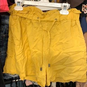 Yellow high waist shorts never worn